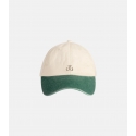 gorra hook beige y verde con anzuelos bordados