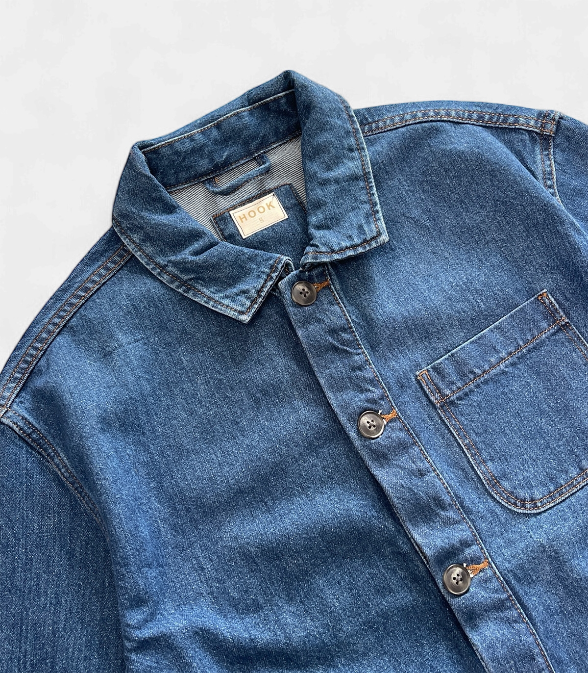 detalle chaqueta worker denim hook