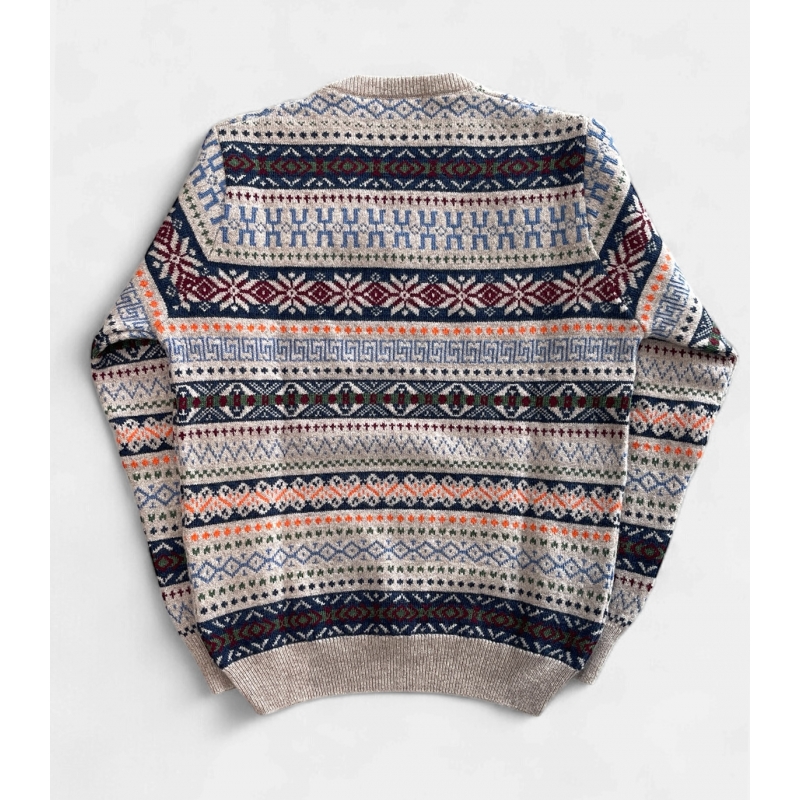 Z.Hinchliffe Wool Jacquard V-Neck Sweater Back