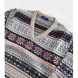 Detail Z.Hinchliffe Wool Jacquard V-Neck Sweater