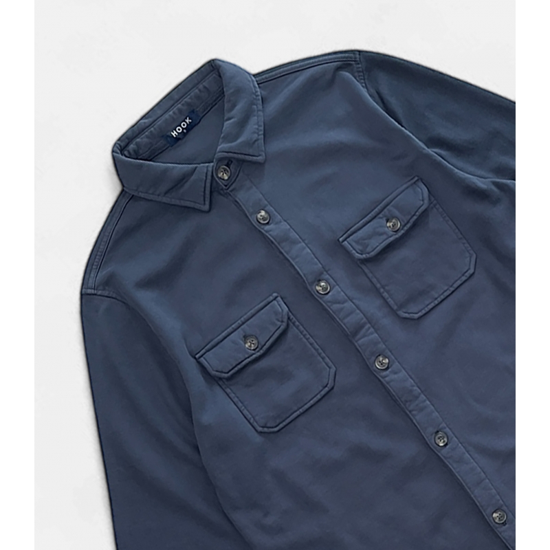 Sobrecamisa Punto Algodón Azul