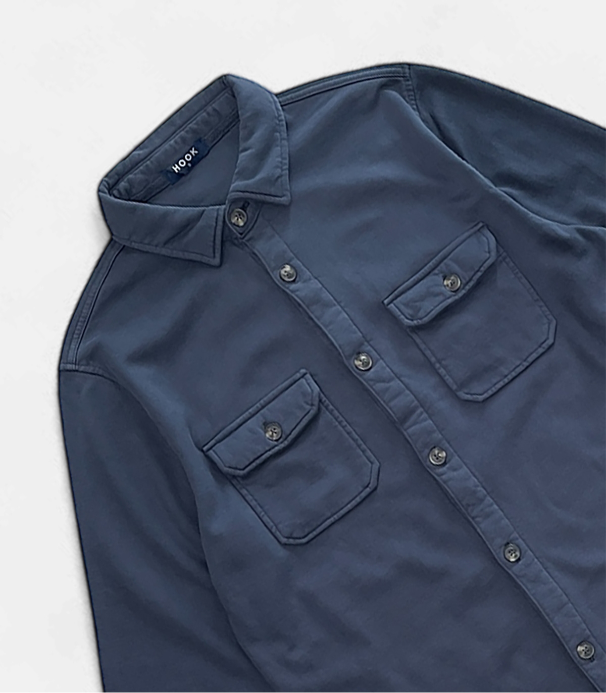 Blue Cotton Knit Overshirt