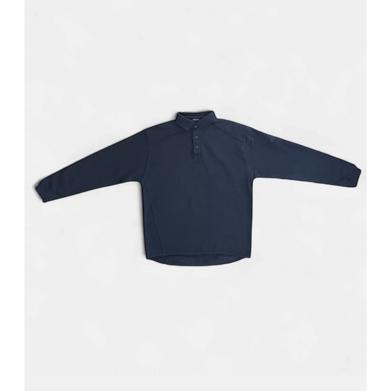 Sudadera Cuello Polo Azul