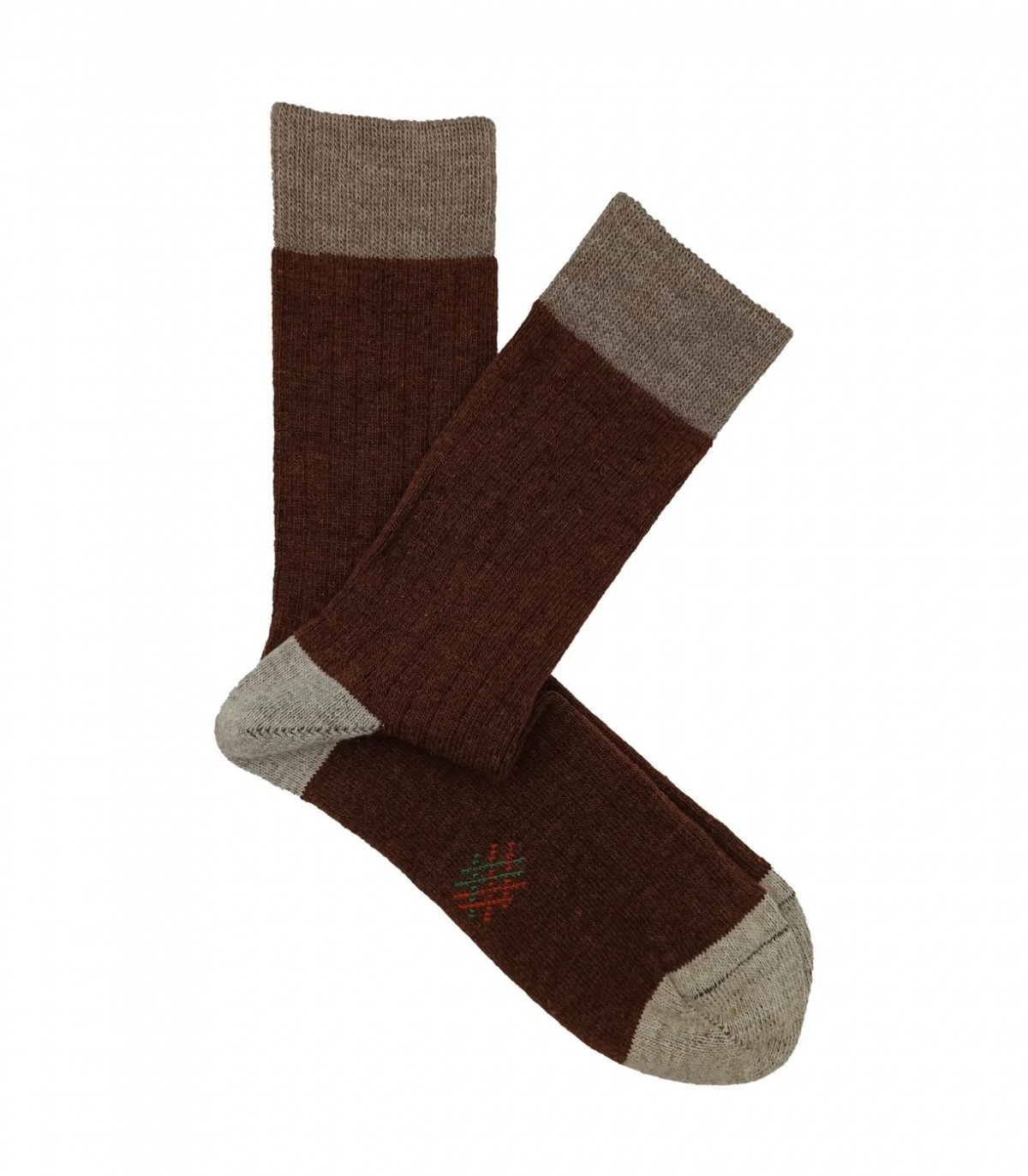 Calcetines Lana Marrón Y Beige HOOK