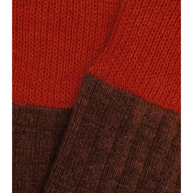 Brown and Tile Wool Socks