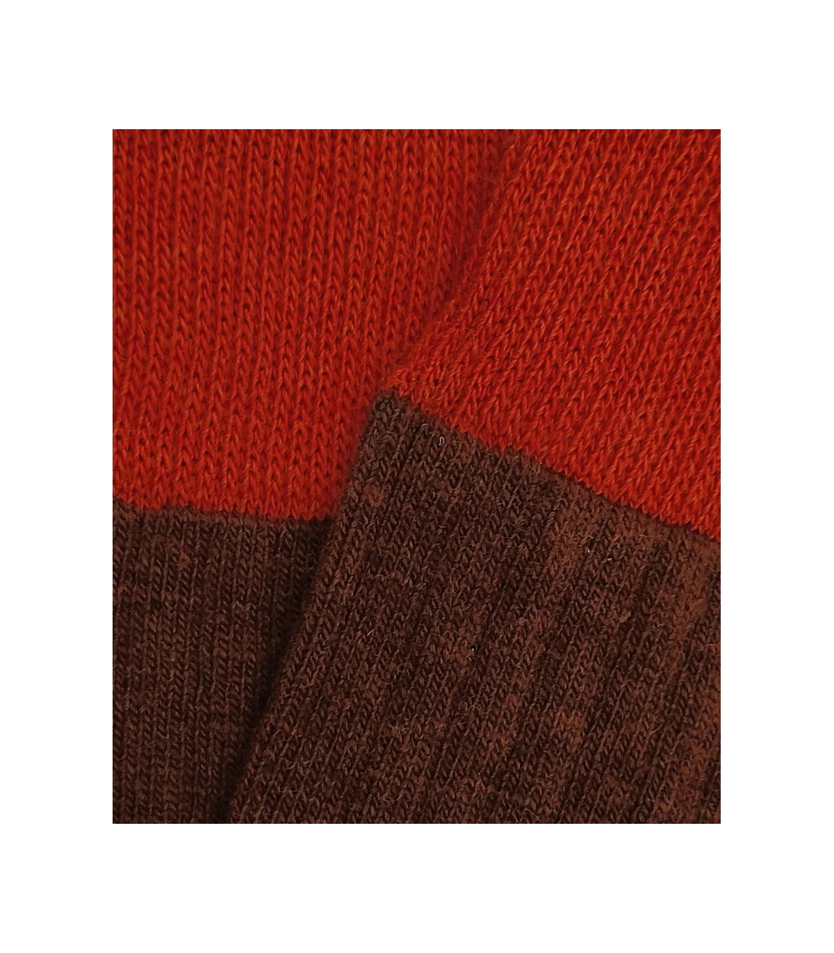 Calcetines Lana Marrón y Teja