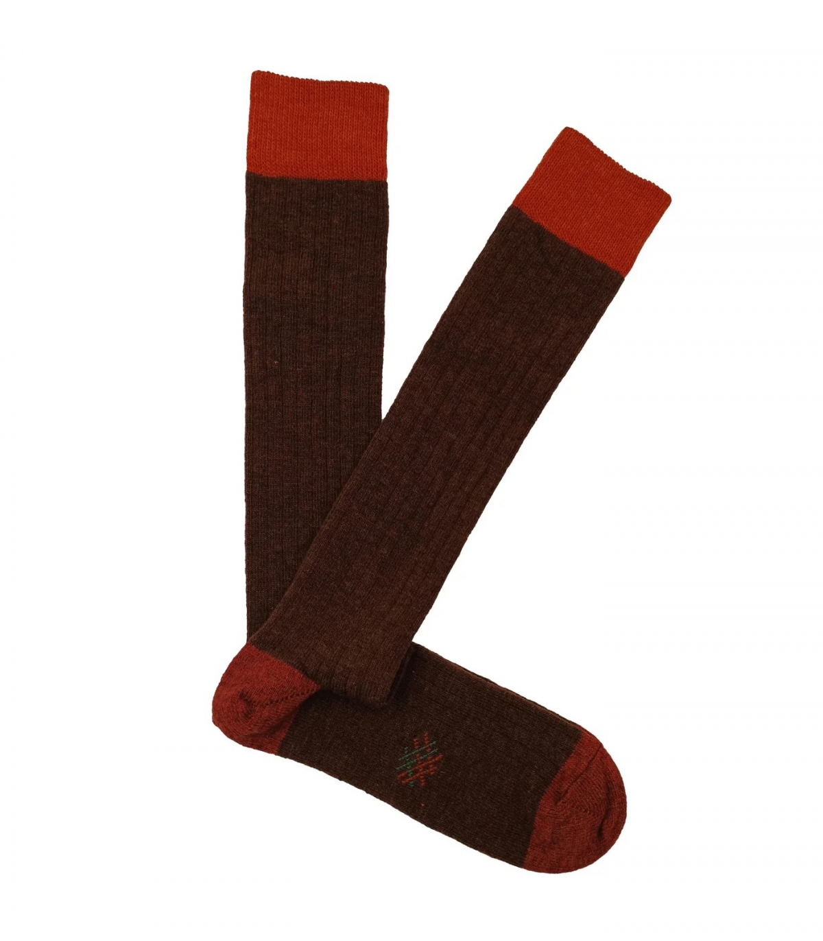 Calcetines Lana Marrón y Teja