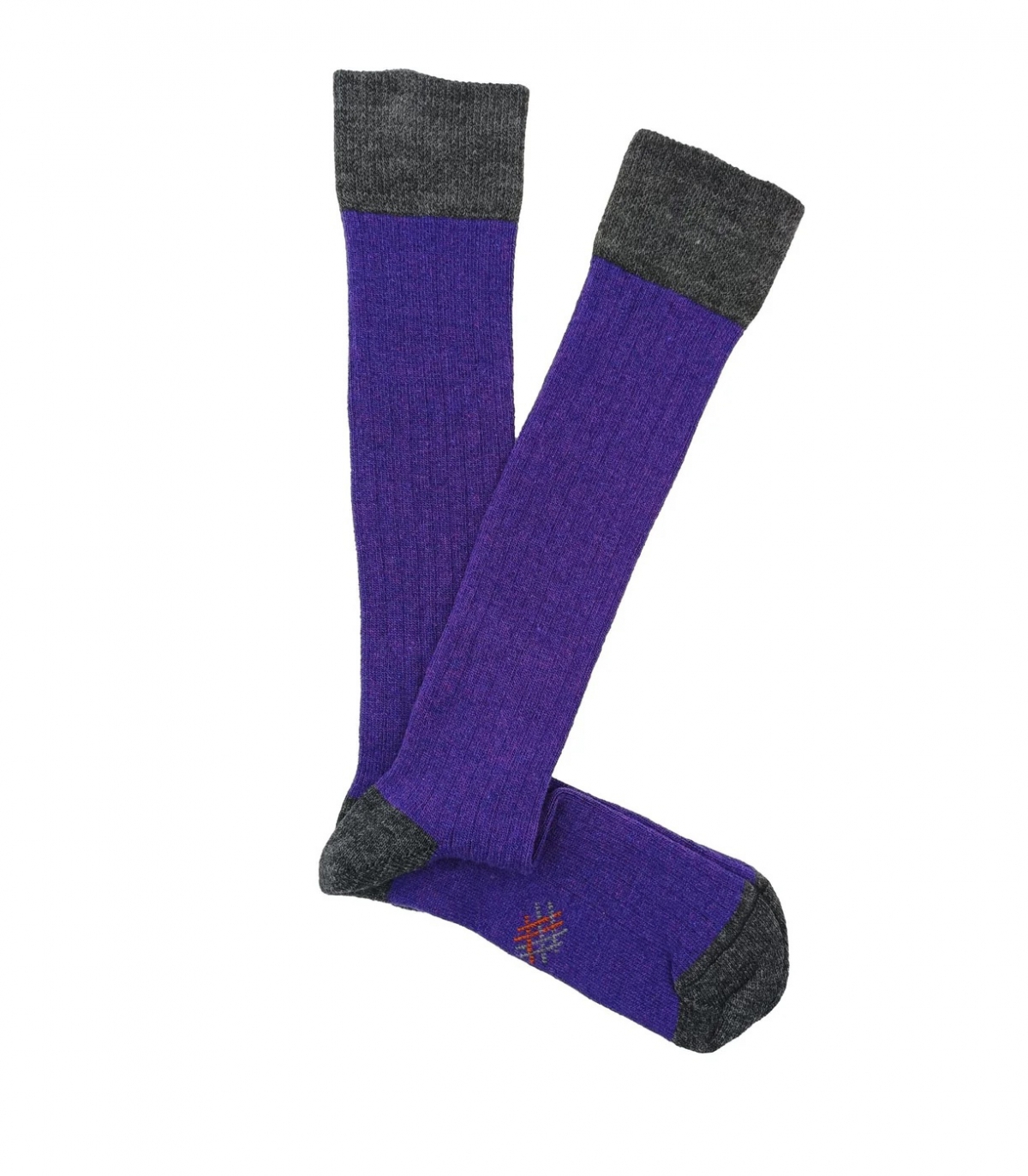 Calcetines Lana Morado y Gris