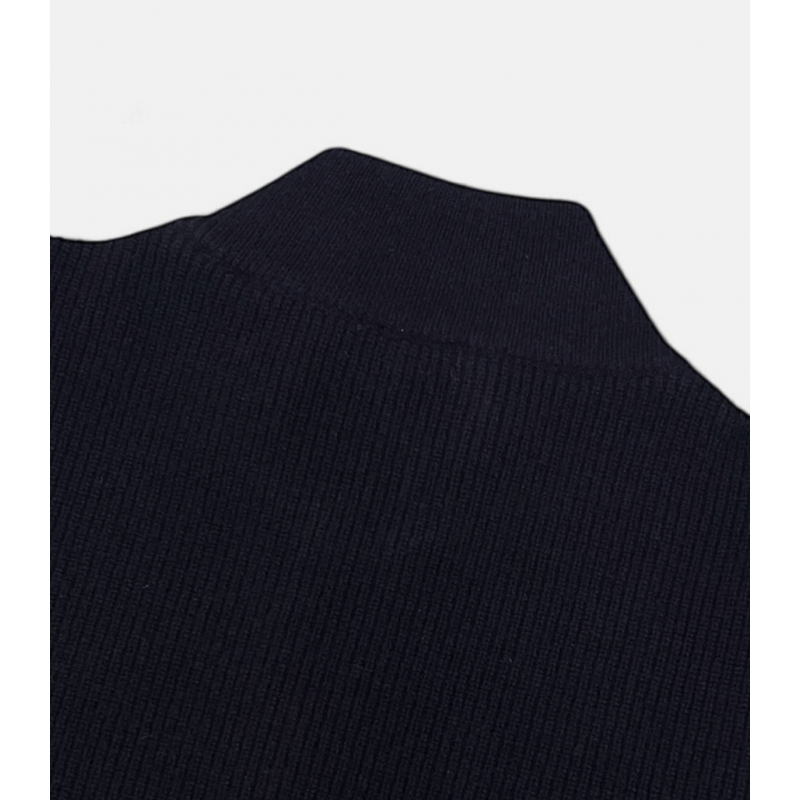 HOOK Navy Wool Quarter-Zip Pullover