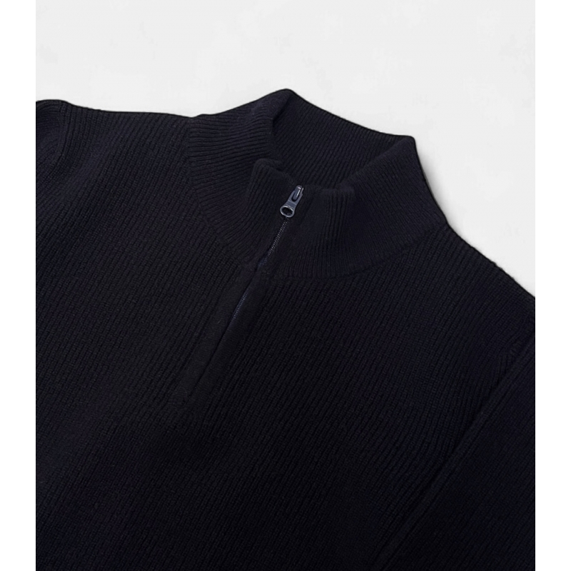 Jersey Cuello Cremallera Marino 100% Lana Z.Hinchliffe