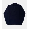 HOOK Navy Wool Quarter-Zip Pullover
