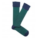Bottle Green And Navy Knee High Socks