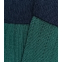 Calcetines Altos Canalé Verde Botella Y Marino