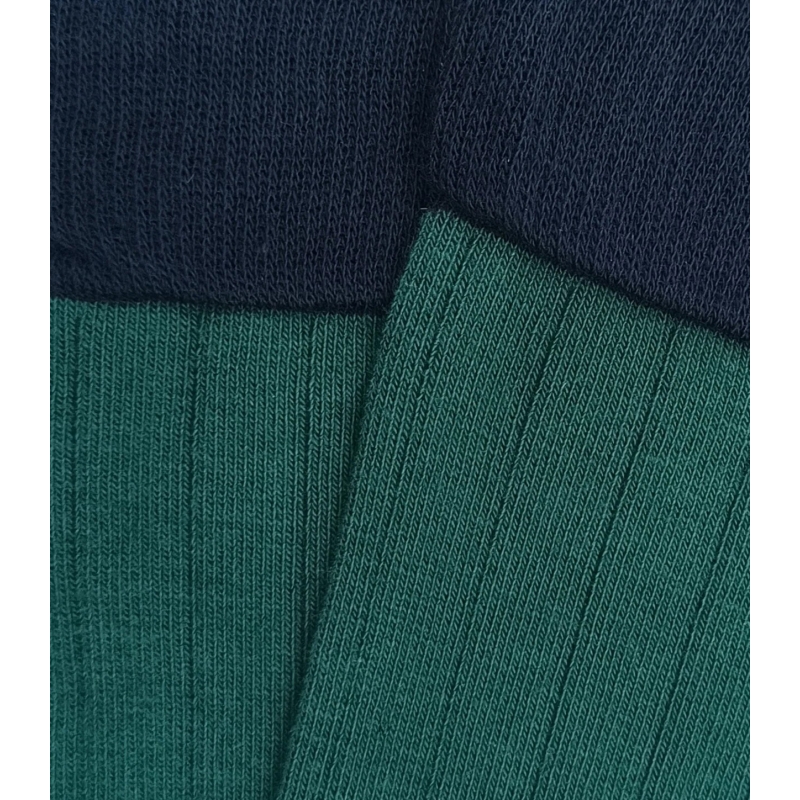 Calcetines Altos Canalé Verde Botella Y Marino