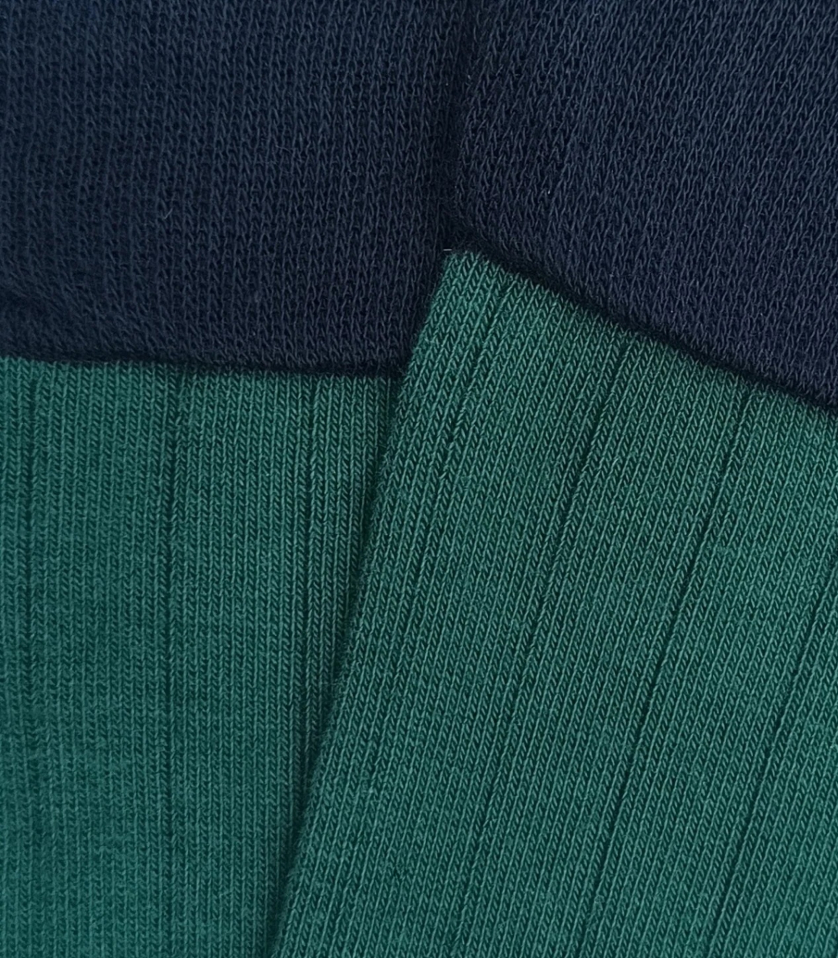 Calcetines Altos Canalé Verde Botella Y Marino