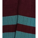 Calcetines Altos Canalé Rayas Burdeos Y Azul Claro