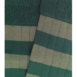 Green Striped Ribbed Knee High Socks