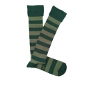 Green Striped Ribbed Knee High Socks