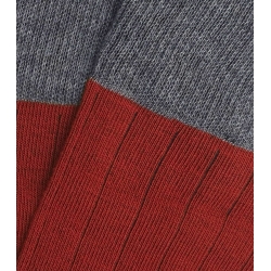 Orange And Grey Ribbed Socks