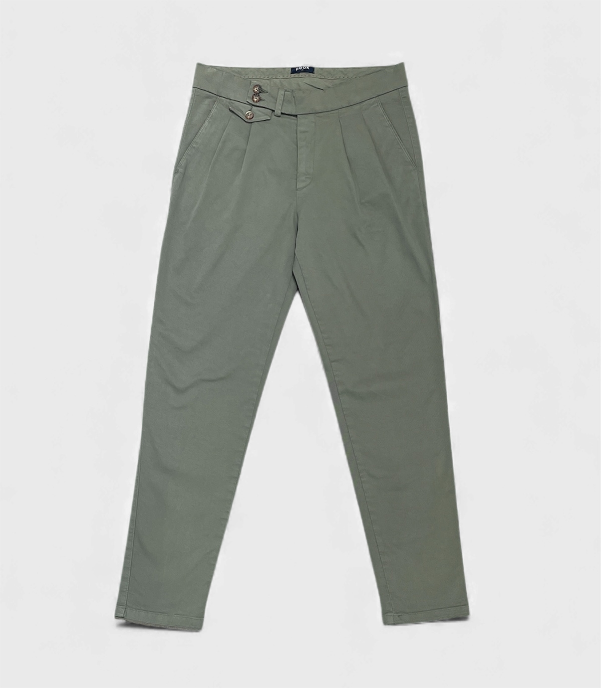Green Origin Pleated Chino Trousers