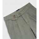 Green Origin Pleated Chino Trousers