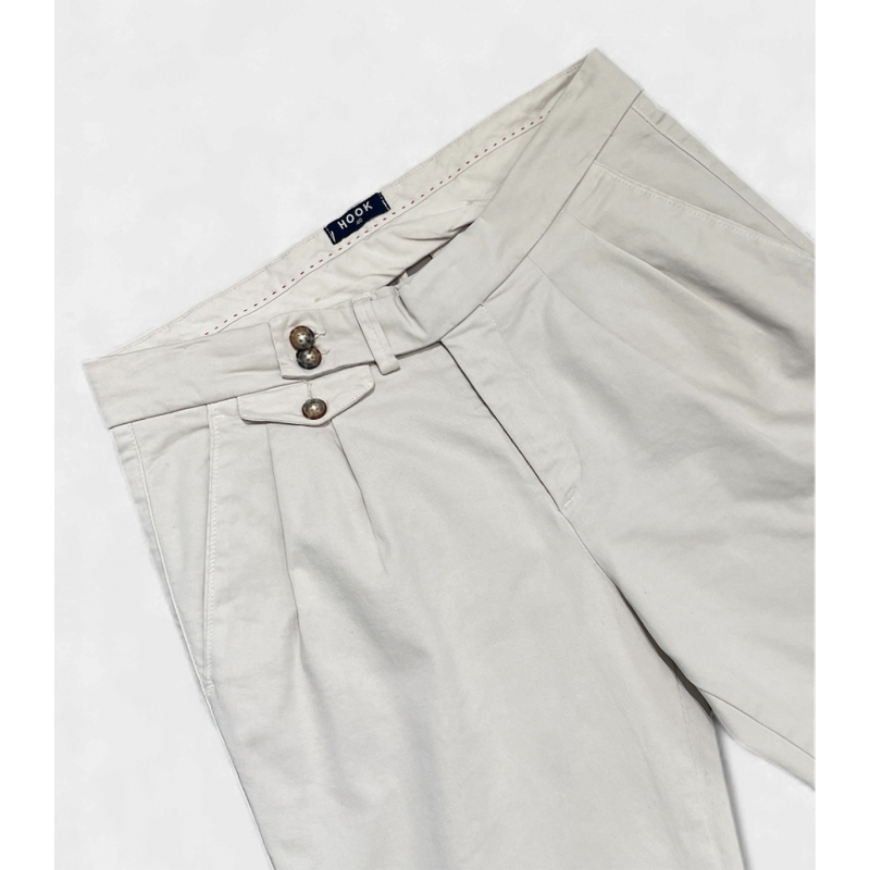 HOOK Beige Origin Pleated Chino Trousers