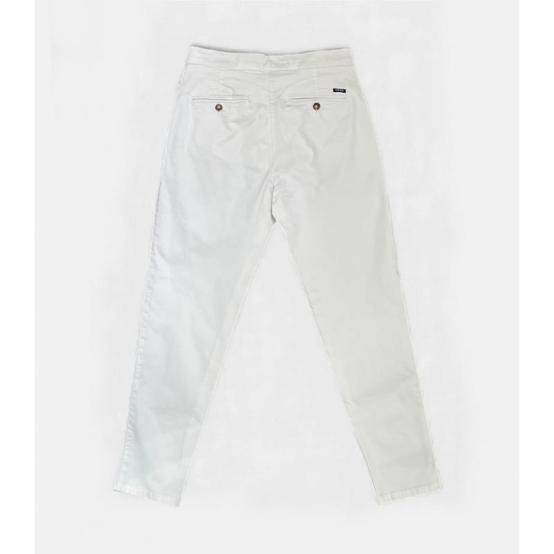 HOOK White Origin Pleated Chino Trousers