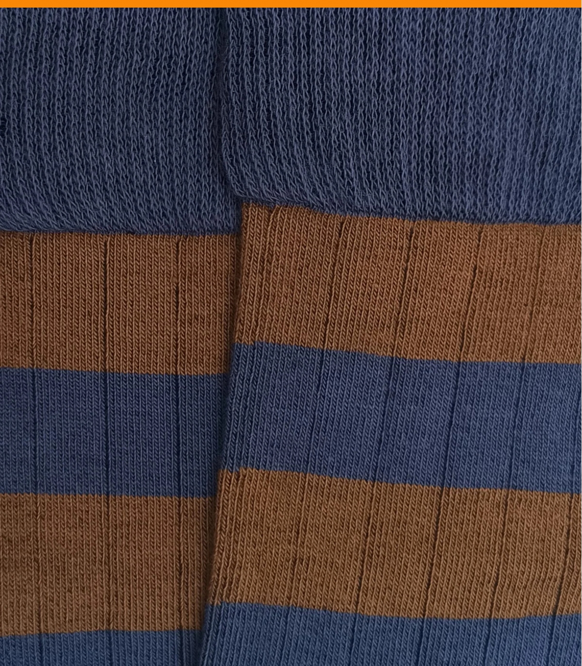Calcetines Canalé Rayas Azul y Marrón