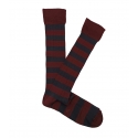 Bordeaux and Anthracite Striped Ribbed Knee High Socks