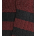 Bordeaux and Anthracite Striped Ribbed Knee High Socks