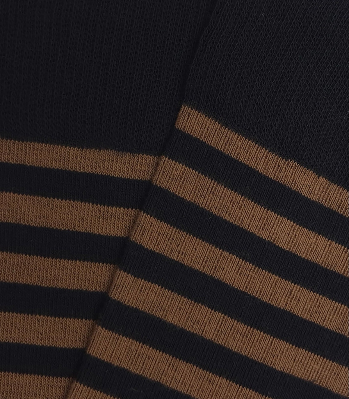 Calcetines Altos Rayas Finas Camel Y Negro