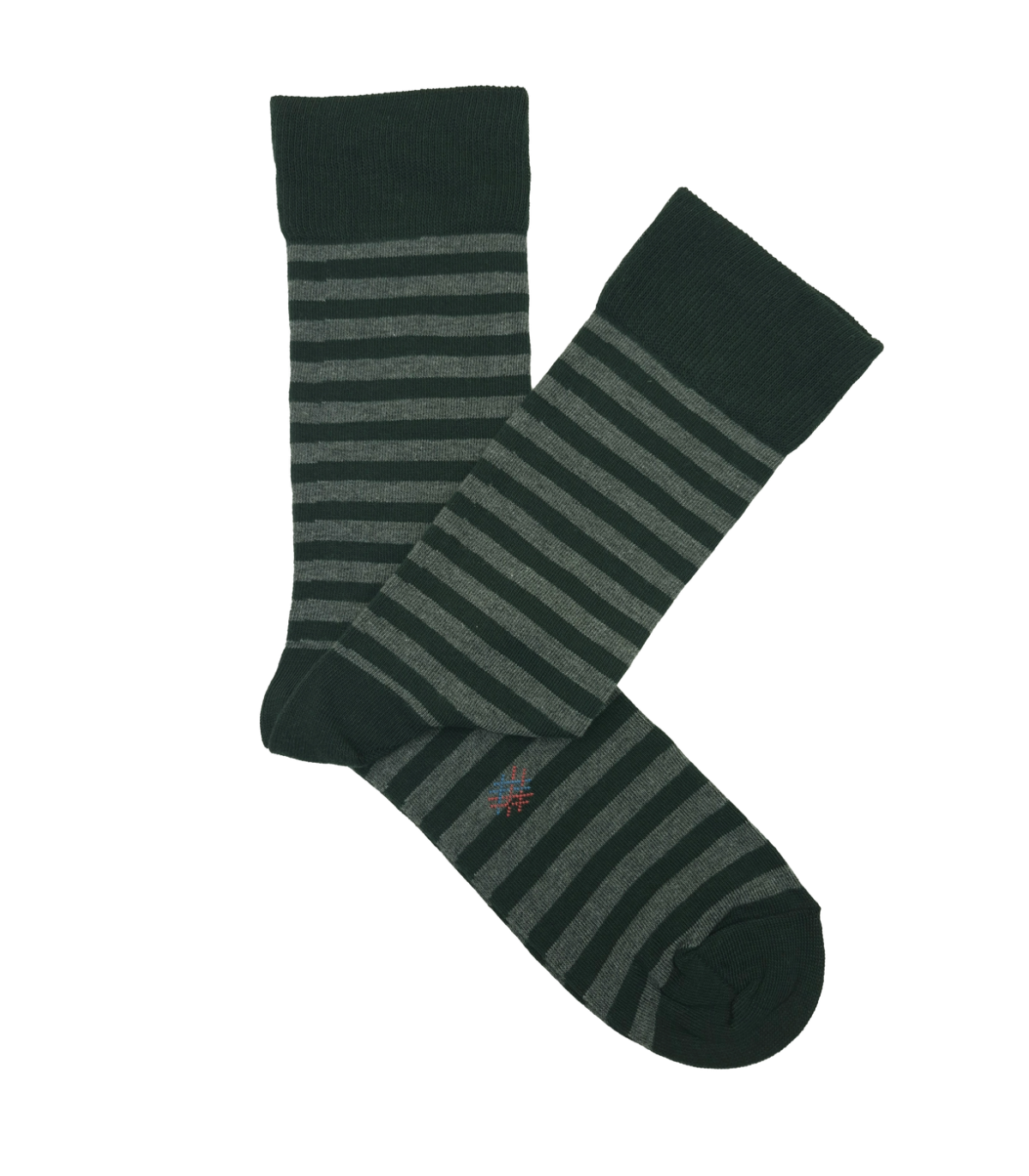 Calcetines Rayas Finas Verde Y Gris