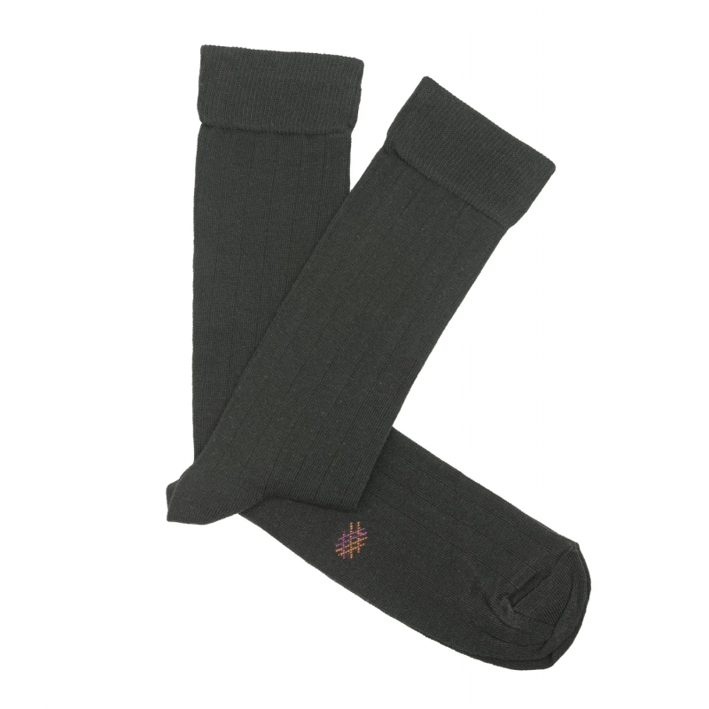 Black Ribbed Socks