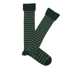 Green And Grey Striped Knee High Socks
