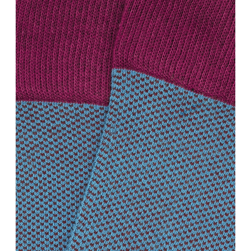HOOK Denim Blue And Burgundy Partridge Eye Socks