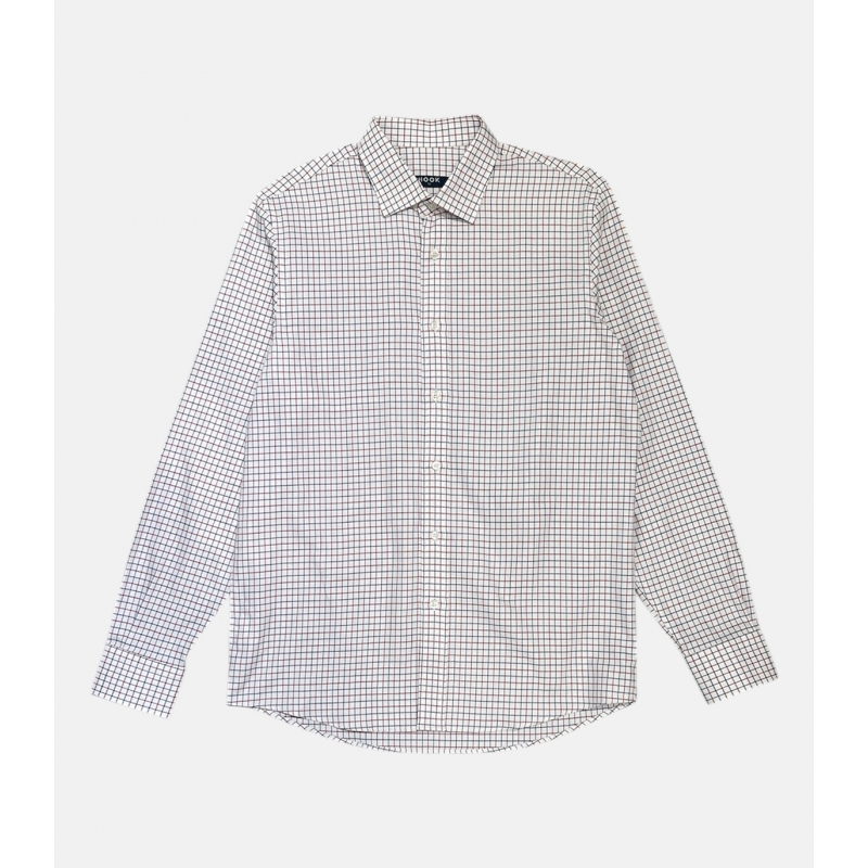 Blue and Burgundy Checkered Shirt